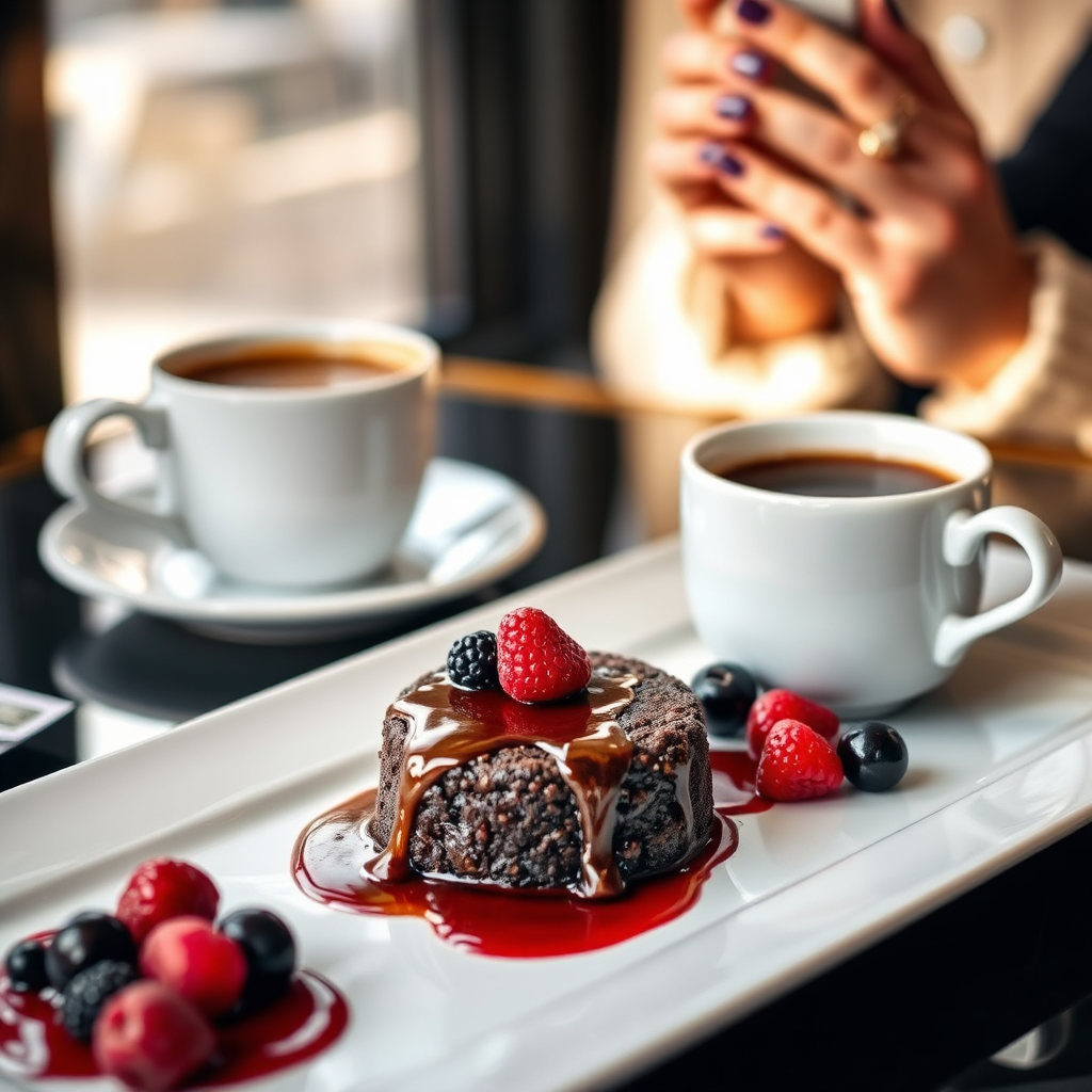 Gourmet dessert and coffee